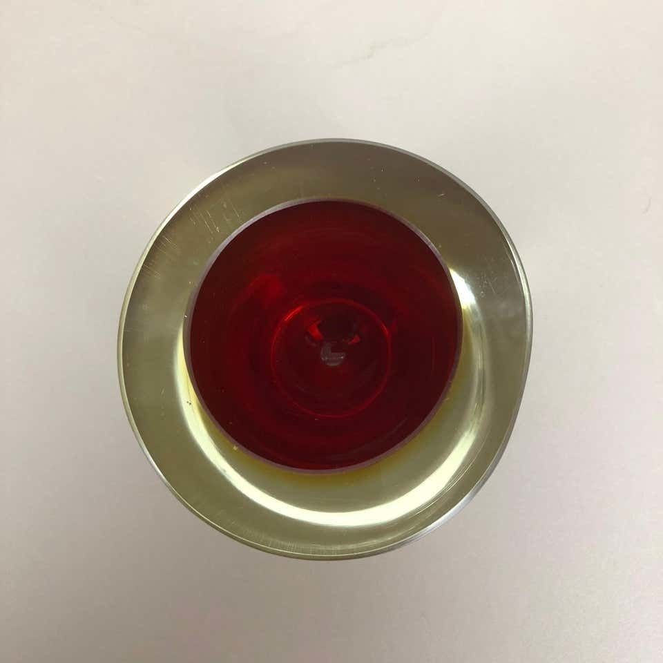 photo for sale Multi Color Murano Vetri Glass Sommerso Bowl Shell Ashtray Element, Italy, 1970s