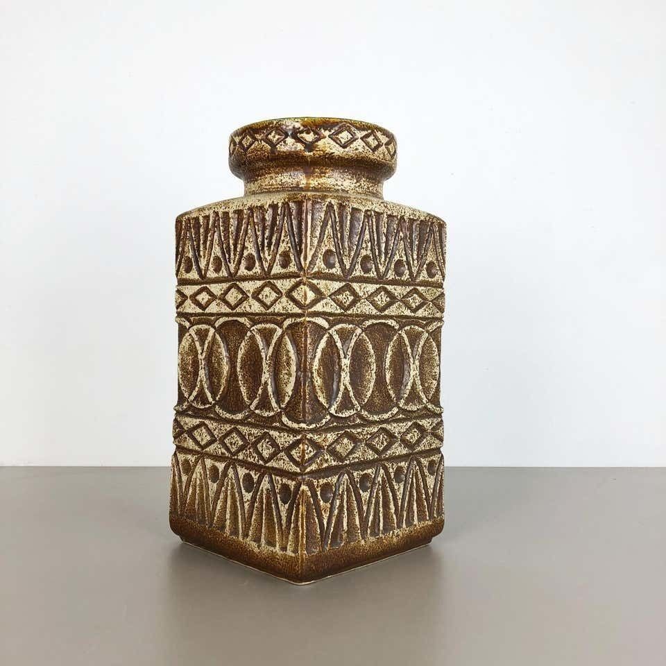 Large Fat Lava Pottery Floor Vase, Bodo Mans Bay Ceramics, Germany, 1970s photo furniture