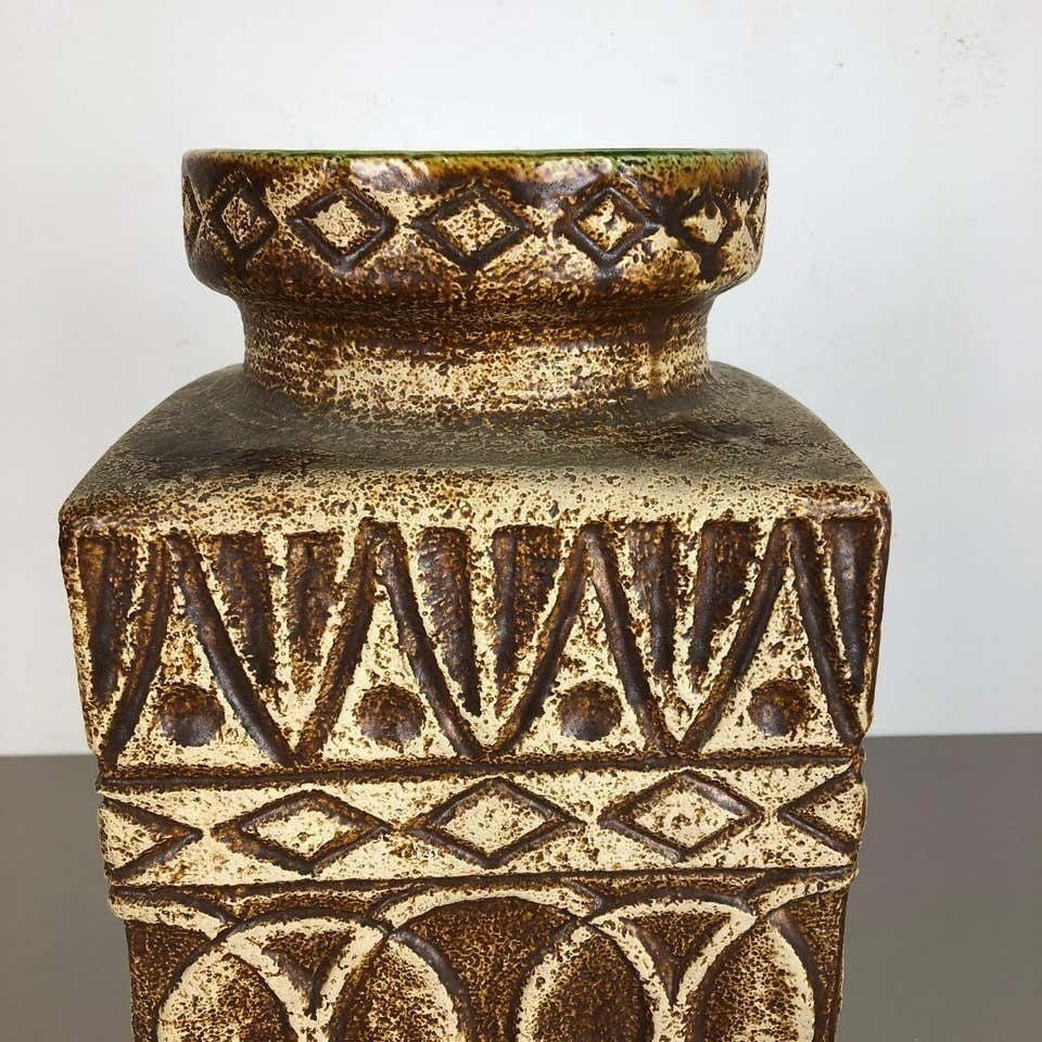 Large Fat Lava Pottery Floor Vase, Bodo Mans Bay Ceramics, Germany, 1970s photo buy