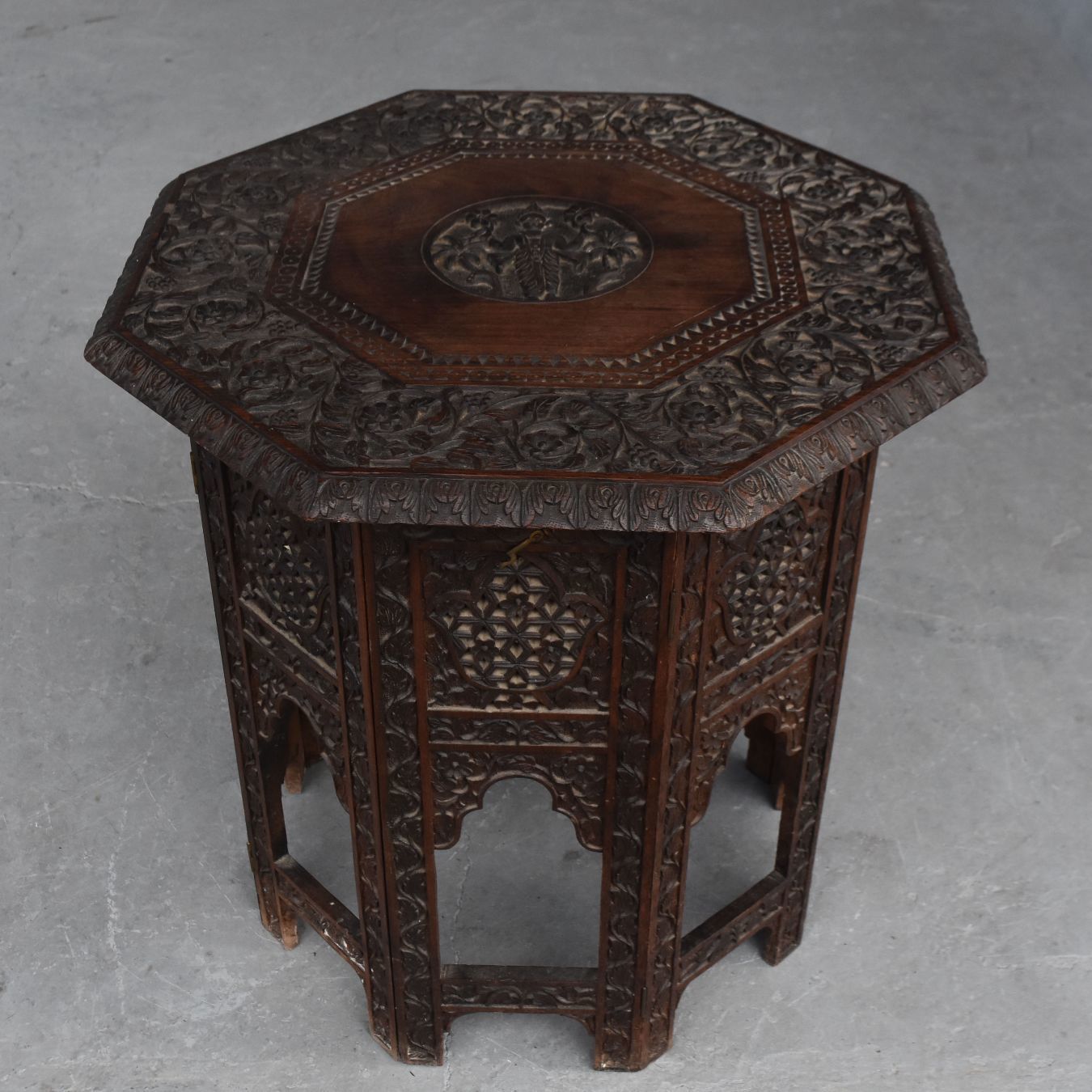 Indian Hexagonal Folding Pedestal Table Rosewood Late Nineteenth photo furniture