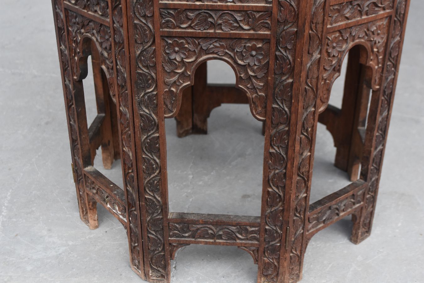 Indian Hexagonal Folding Pedestal Table Rosewood Late Nineteenth photo for sale