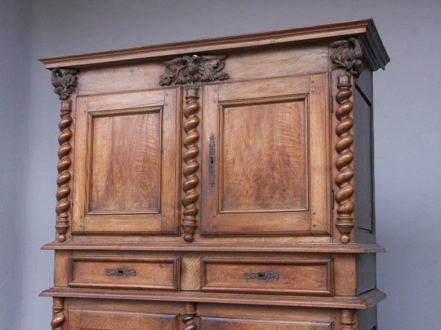 Sideboard Two Louis Xiii Walnut Bodies, 18th Century photo for sale