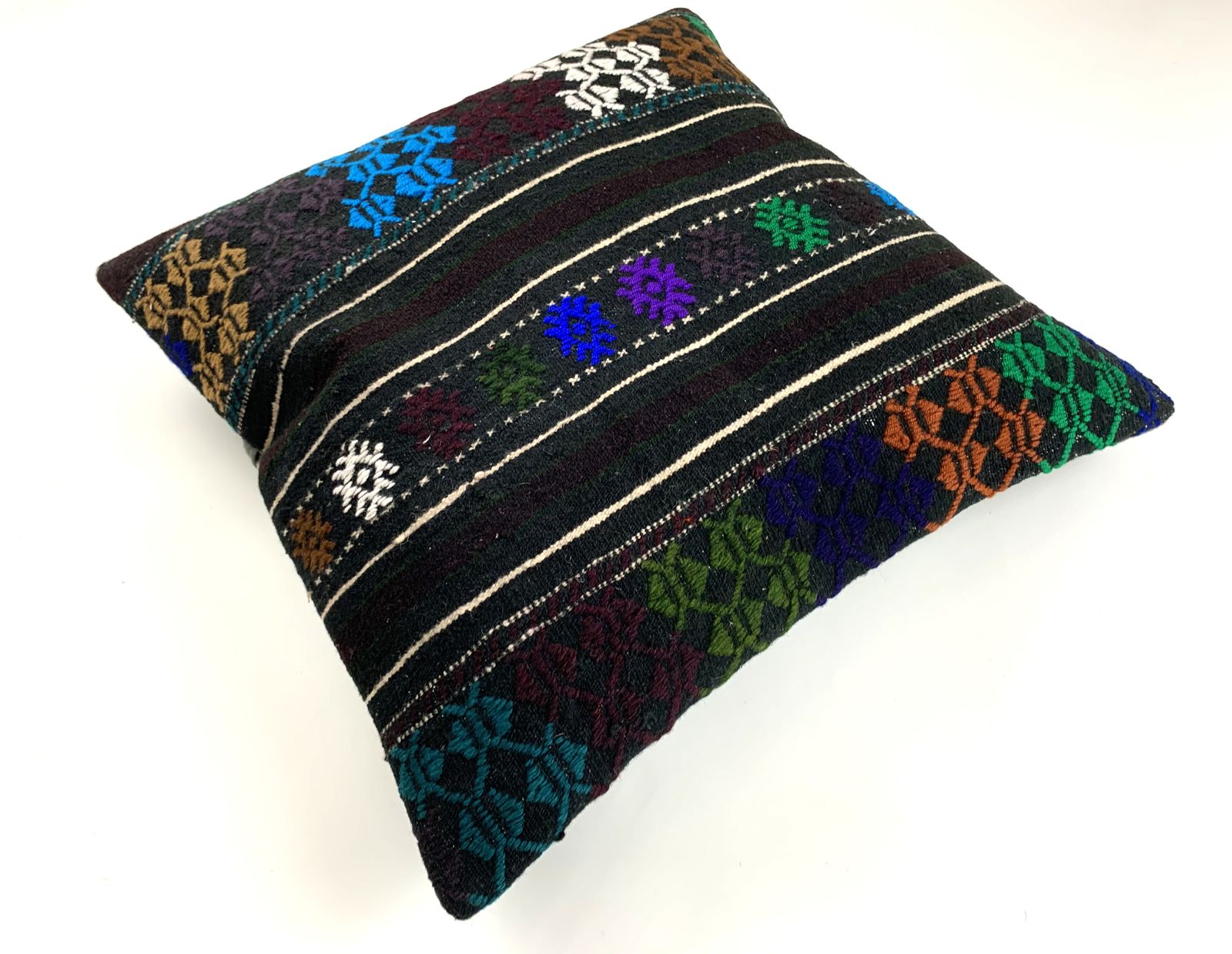 Vintage Turkish Kilim Cushion Cover, 55x55 Cm photo furniture