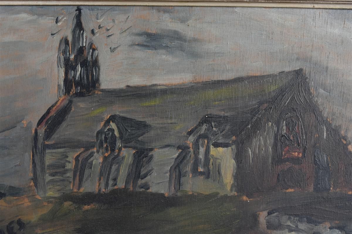 Church Greyness Landscape By Jp Alliès Wooden Frame photo furniture