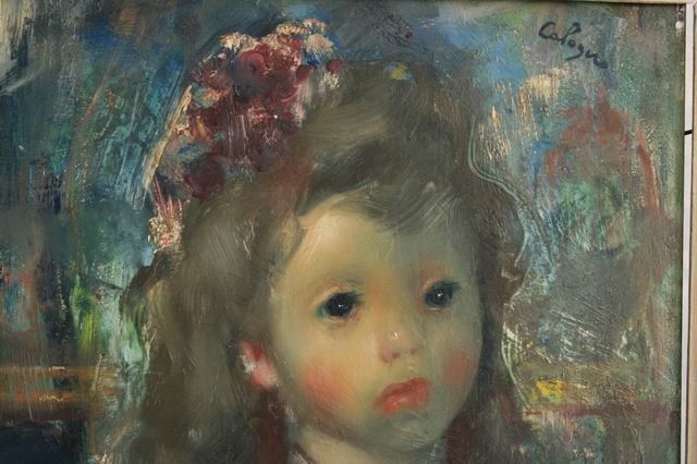 Oil On Panel Signed Calogero 'Portrait Of A Girl photo for sale