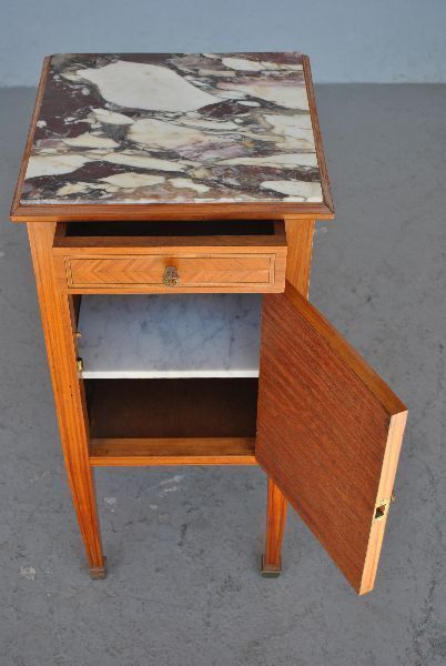 English Bedside Table In Satin Mahogany photo Furniture