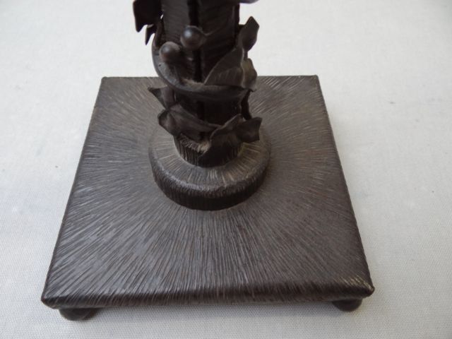 Art Nouveau Wrought Iron Lamp Base With Ivy photo furniture