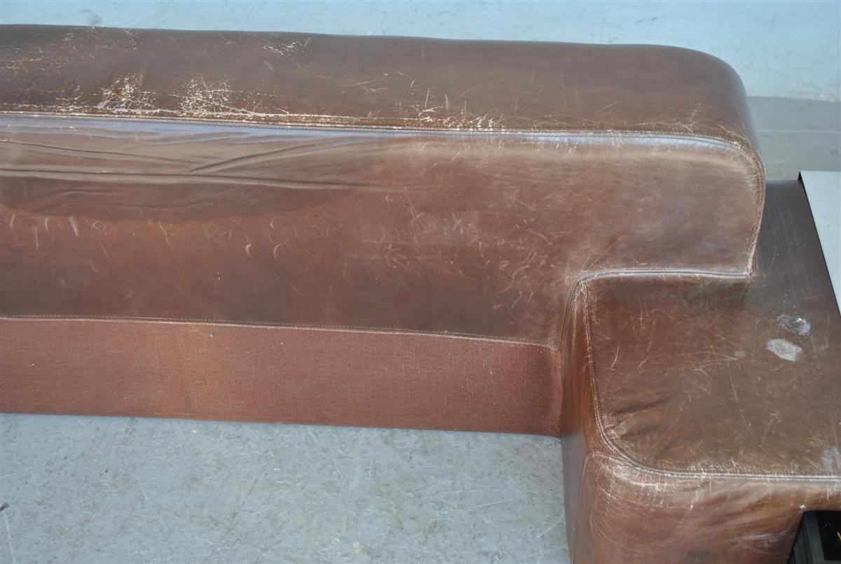 Leather Headboard With Integrated Bedside Tables 1970s photo vinterior