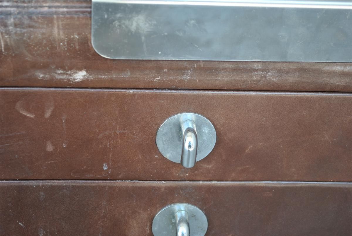 Leather Headboard With Integrated Bedside Tables 1970s photo buy