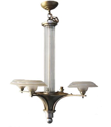 Chandelier 1930 Glass Rods In The Spirit Of Petitot