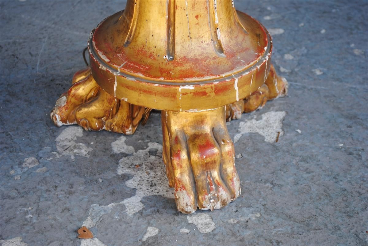 Lamp Base Gilt Wood Claw Feet Xi Xth Century photo buy