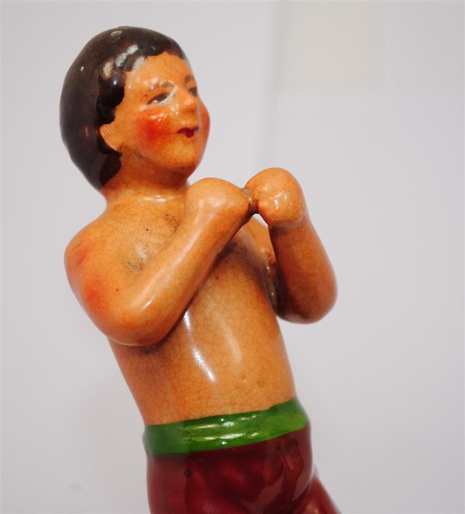 Sports Souvenir Ceramic Boxing Fight Of The 1930s photo vinterior