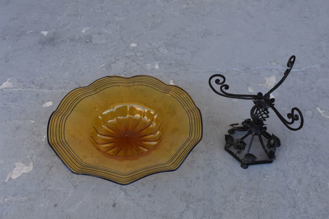 Wrought Iron Cutter And Art Deco Glass Paste 1930 photo for sale