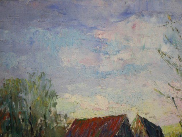 Bridge Over Water Oil On Canvas Signed Kiraval X Xth Oil Painting On Canvas Signed Kiraval X Xth 5 Probably 40/50 Years Representing A Landscape Of Dimen photo Art