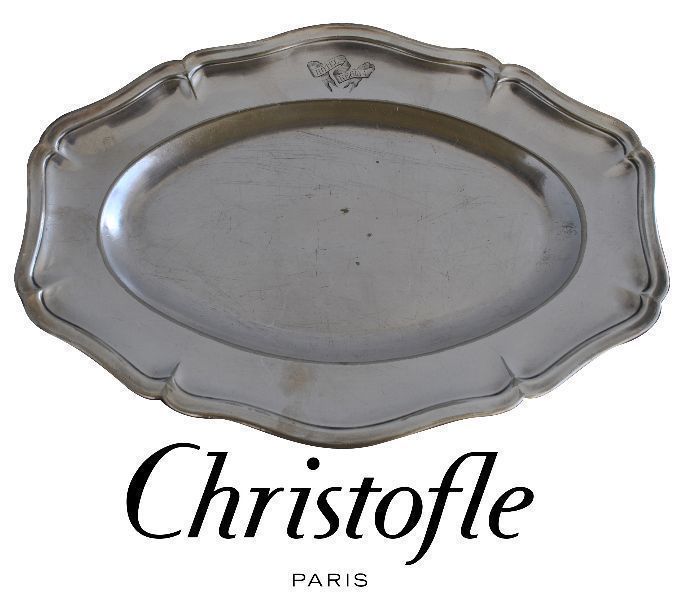 Tray Louis Xv Style Silver Metal Signed Christofle