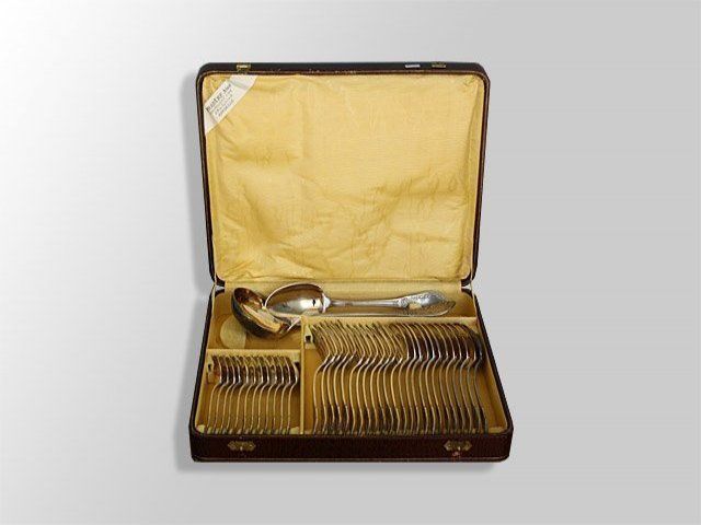 Complete Silver Metal Flatware 38 Pieces