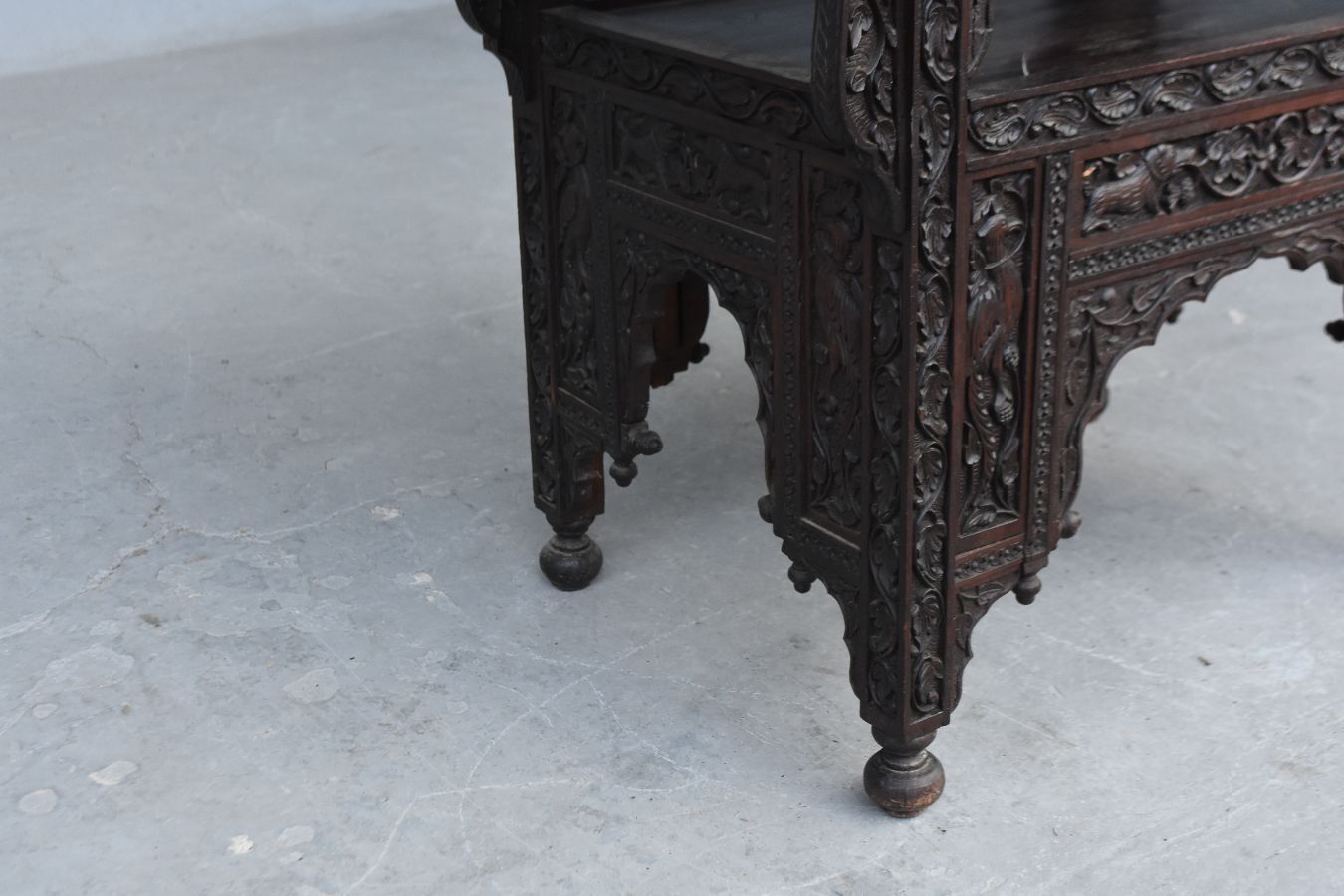 Tea Table End Of Indian Rosewood Sofa Carved Xi Xth 2 photo Furniture