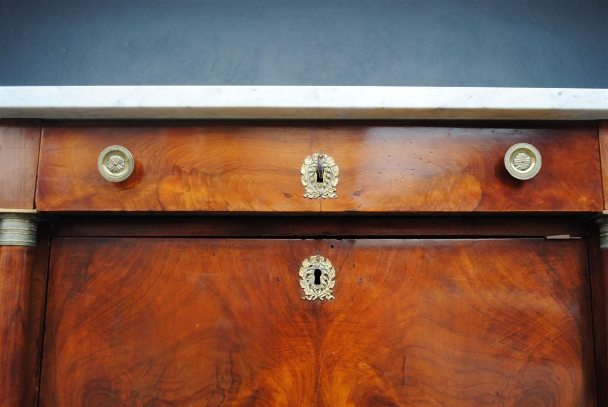 1362.0 Secretary Flamed Mahogany Empire Style, Xi Xth Century photo