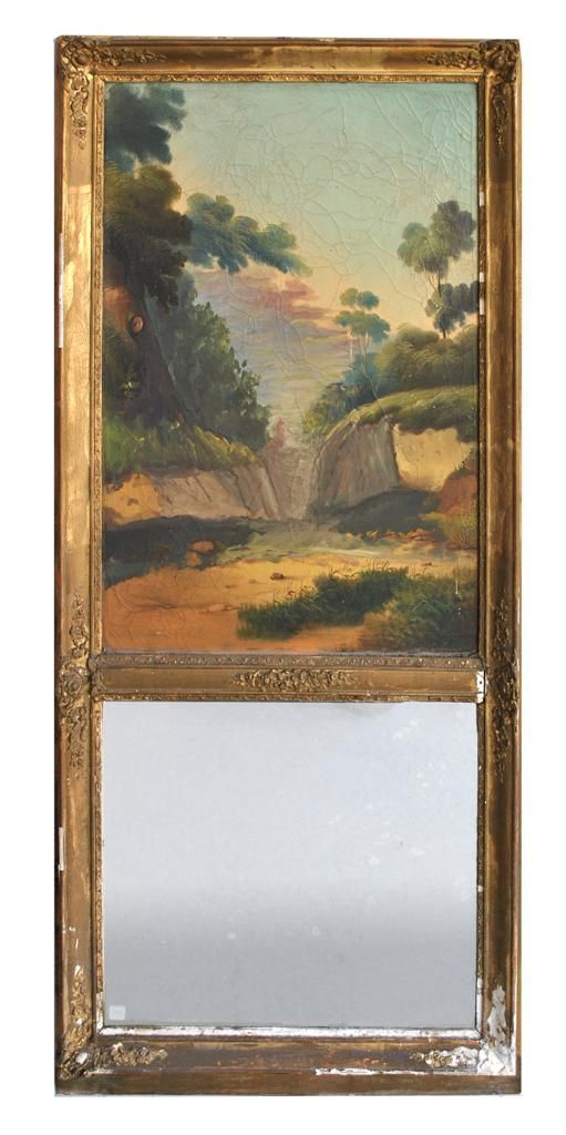 Trumeau, Xi Xth Century XVI Ith Painting With Landscape Decoration