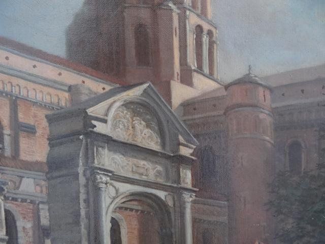 Painting Xi Xth Church Saint Sernin Toulouse Dated 1892 photo buy
