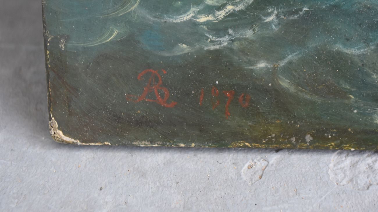 Boat And Marine Crew In Oil Late Xi Xth Ab Monogram photo buy