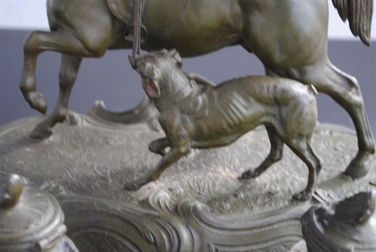Inkwell Regulates Xi Xth Century Horses photo furniture