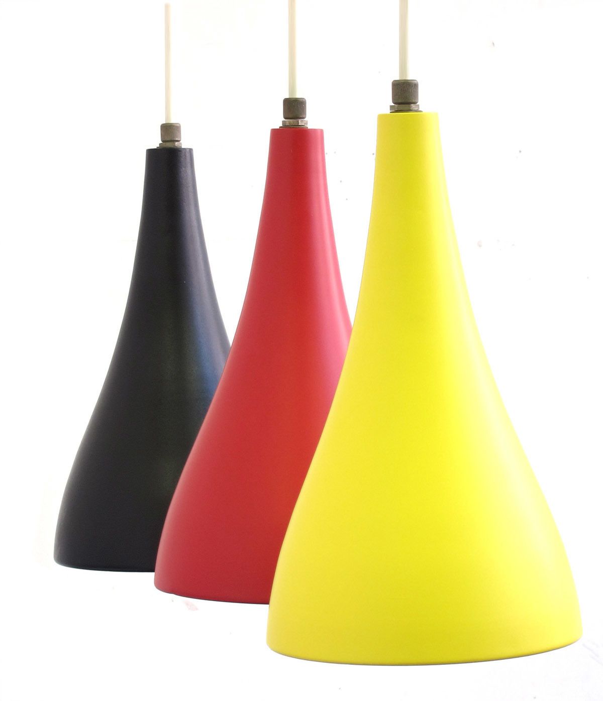 Louis Kalff – Philips Gele, Rode, Zwarte Vintage Hanglamp