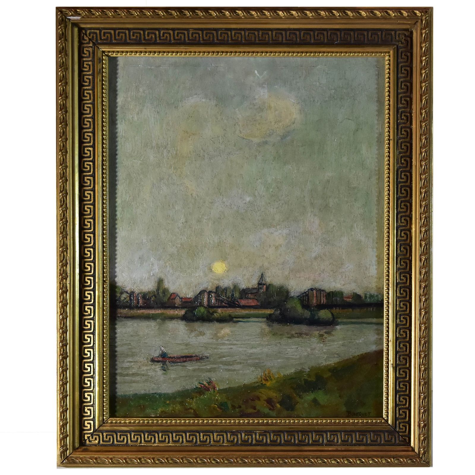 Twilight Lake Village "By Charles Bousquet French School Early Twentieth