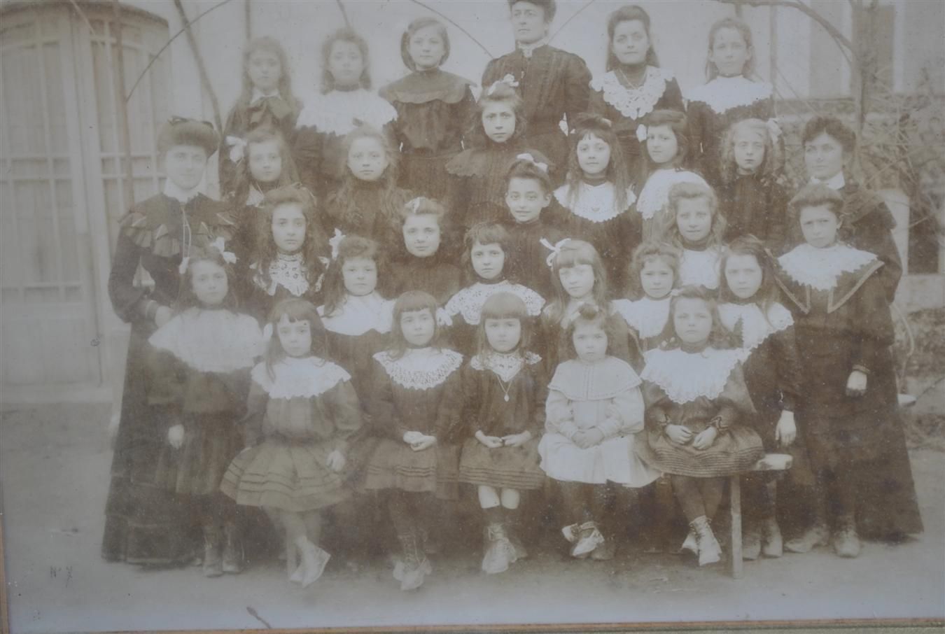 Old Class Photo From The End Of The 19th Century photo furniture