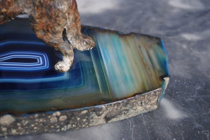 860.0 Vienna Saint Bernard Bronze On Agate Base photo