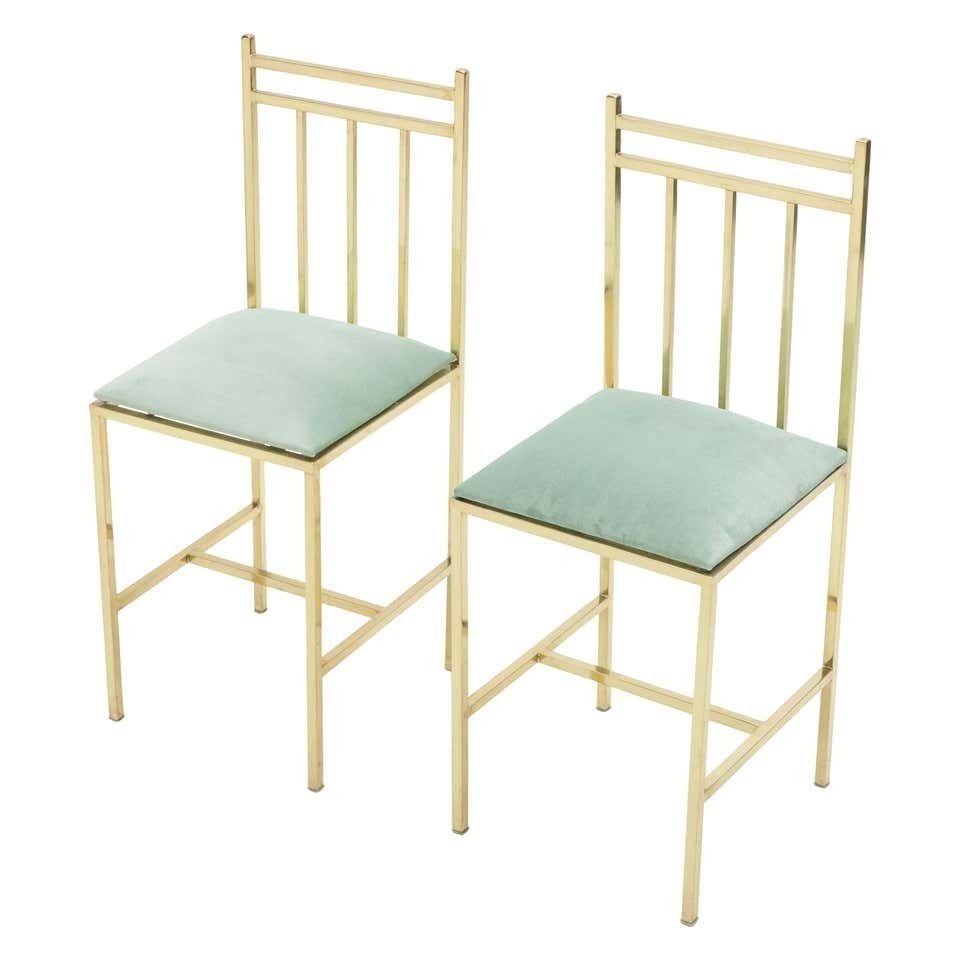 Paire de chaises d'enfant en laiton, attribuées à Marc Du Plantier, années 1960