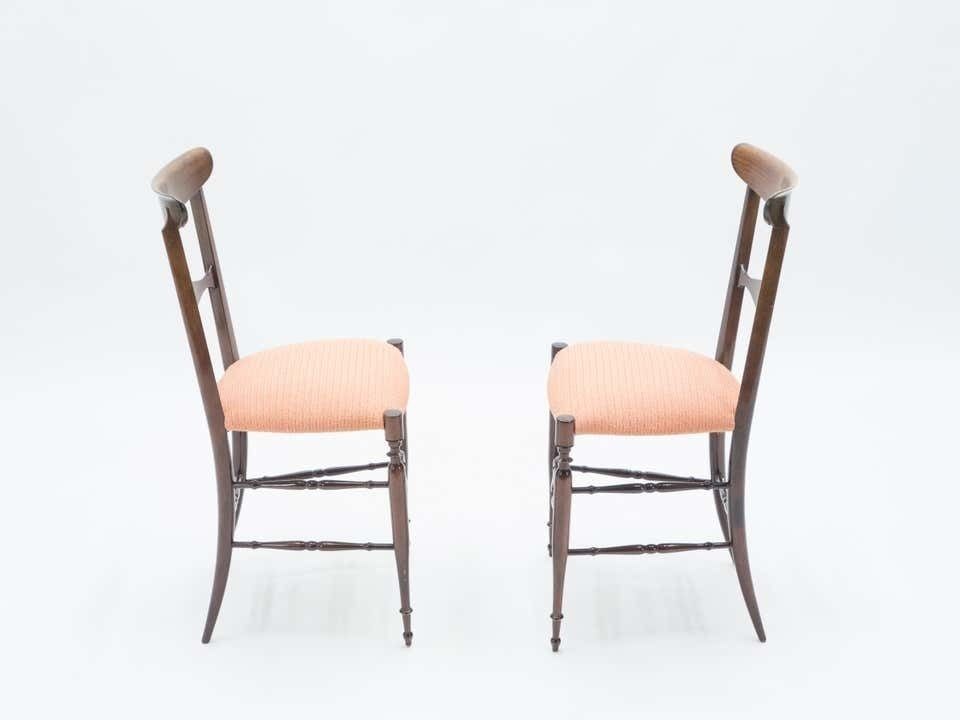 Ensemble rare de six chaises Campanino Chiavari en noyer par Fratelli Levaggi, 1950 photo 7905.135