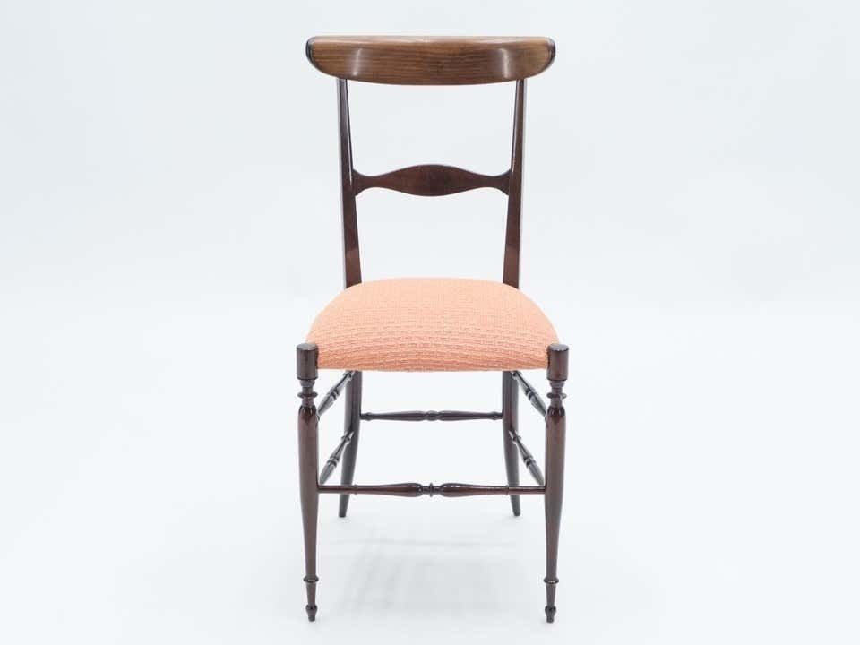 Mobilier Ensemble rare de six chaises Campanino Chiavari en noyer par Fratelli Levaggi, 1950 photo
