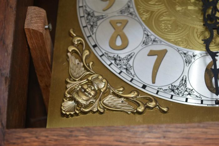 Kieninger Renaissance Style Oak Parquet Clock photo vinterior