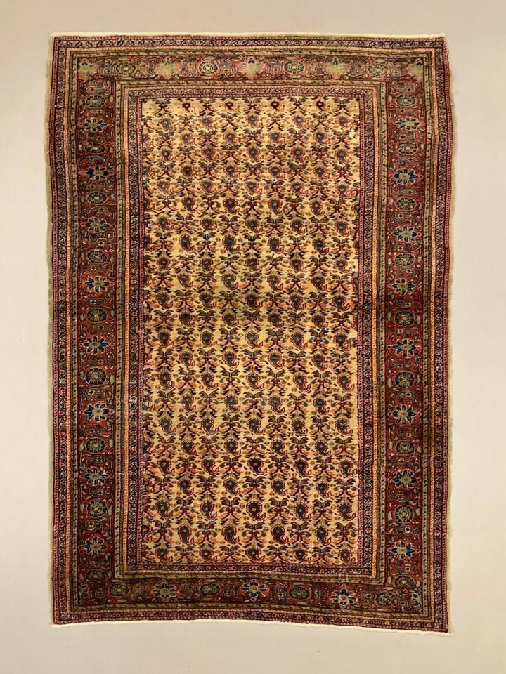 Distressed Turkish Rug 176x124 Cm Wool Vintage Shabby Chic Tribal Red, Beige