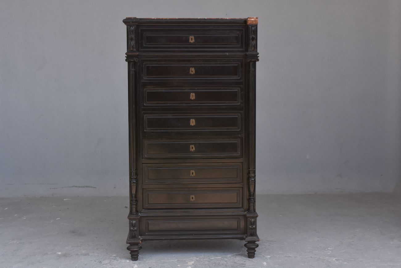 photo furniture Blackened Wooden Secretary Napoleon III 19th Time