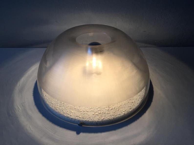 photo furniture Harvey Guzzini Semi Transparent Plastic Italian Table Lamp   60s Made In Italy