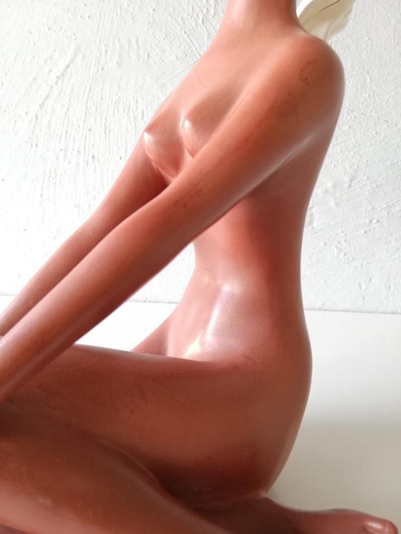 Condendorf Figurine No. 1083 Ceramic Naked African Woman Figurine   Brown Ceramic Sculpture   Signed   Made In Western Germany photo buy