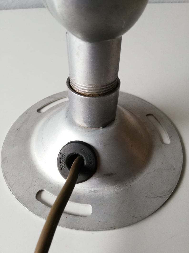 Very Rare Chrome Philips Table Lamp   Adjustable Head   Available To Hang On Wall   Industrial Desk Light   60s Germany photo 276.52