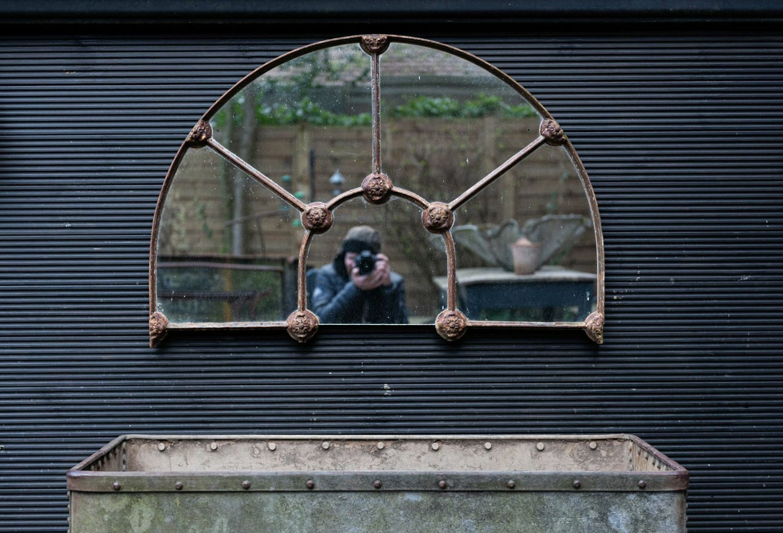Arched Cast Iron Reclaimed Window Mirror photo buy