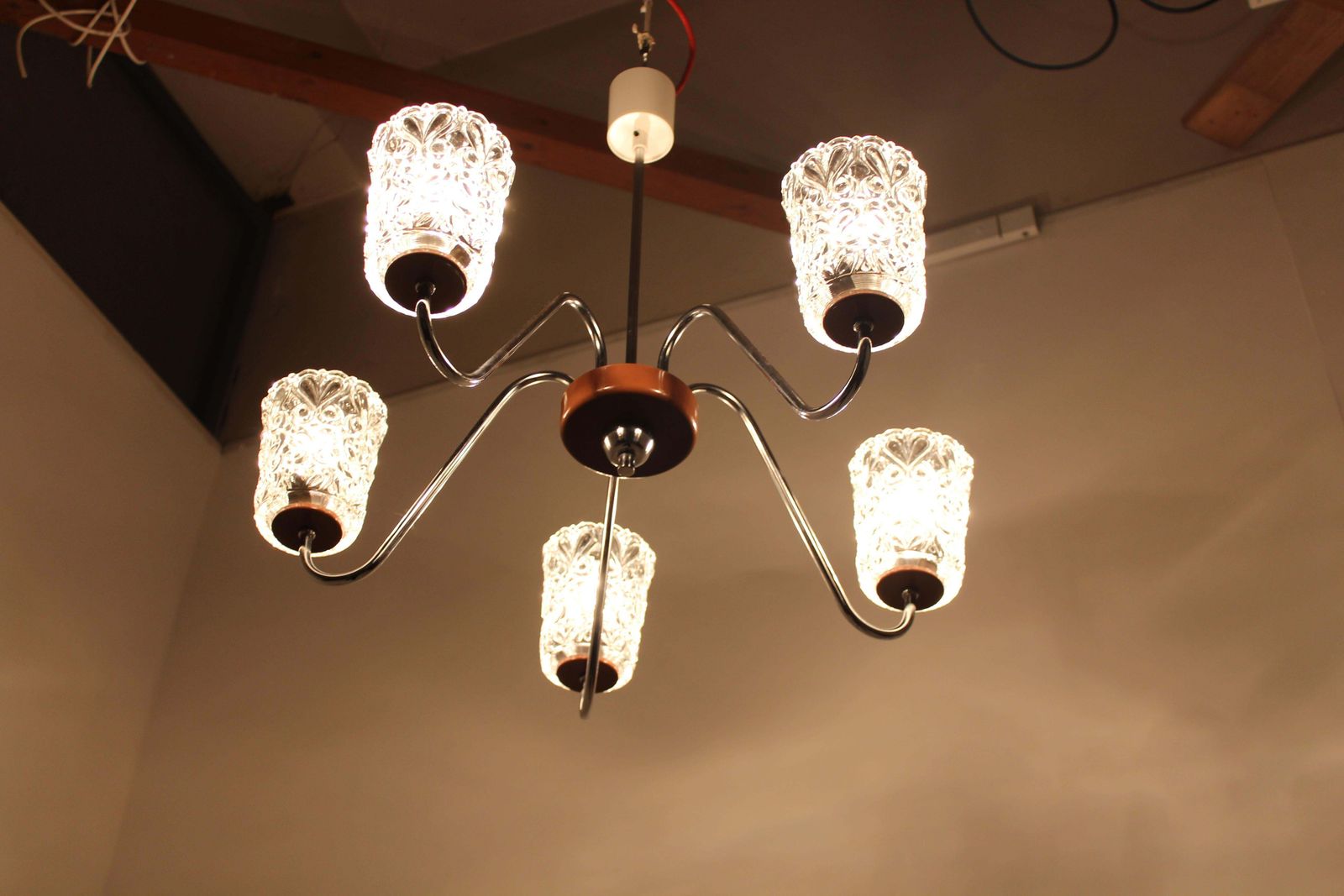 Mid Century Chandelier Lidokov, 1970s photo 492.0