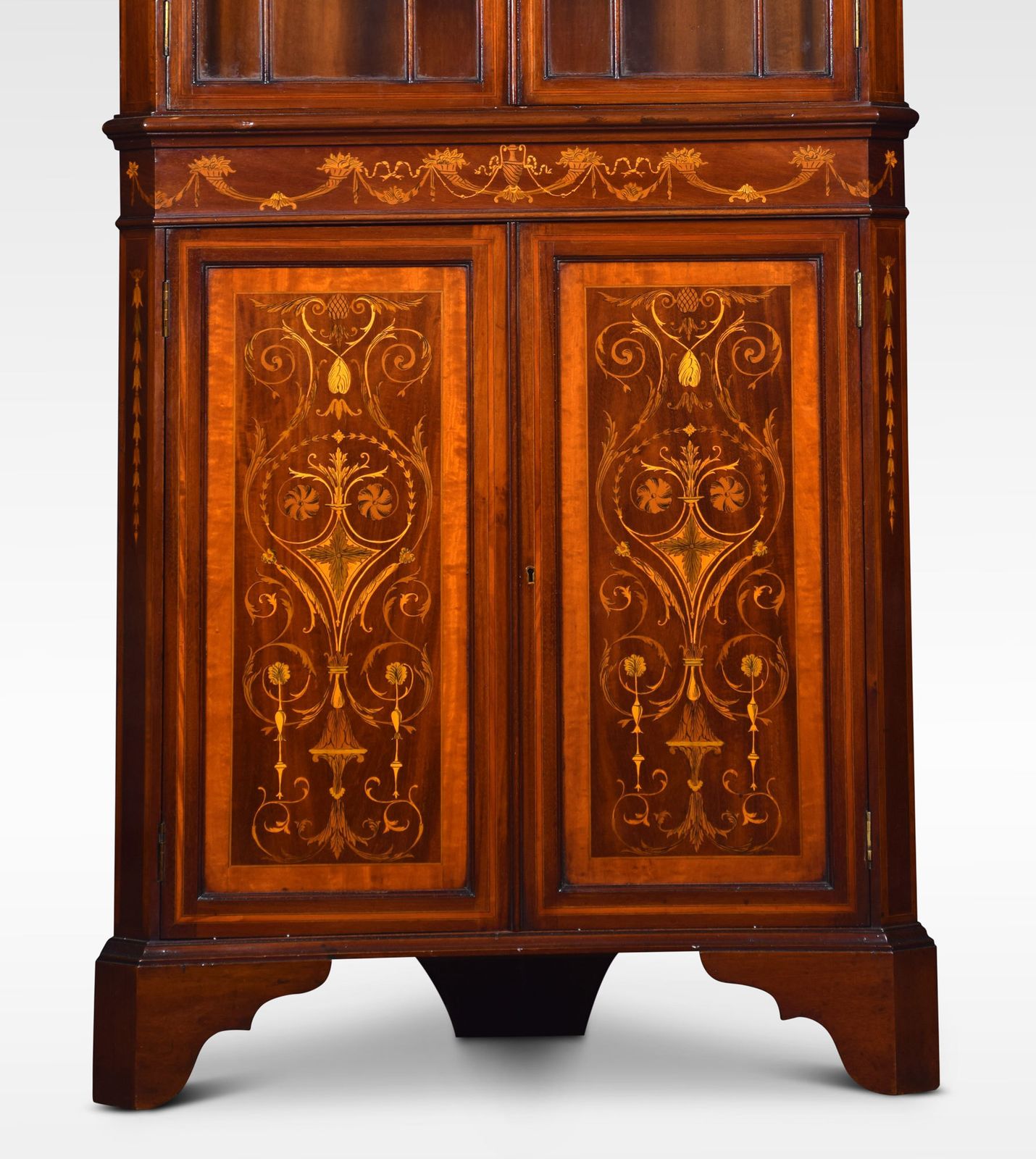 Mahogany Inlaid Corner Cabinet photo for sale