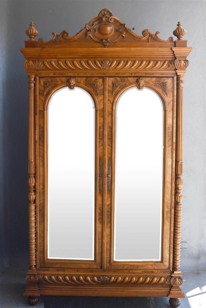 Walnut Wardrobe Renaissance Style French Work, Late 19th Century photo furniture