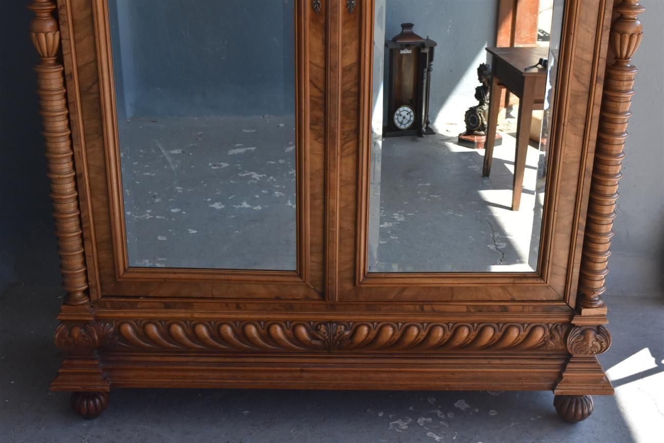 photo for sale Walnut Wardrobe Renaissance Style French Work, Late 19th Century