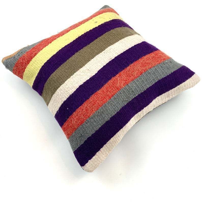 photo for sale Vintage Turkish Kilim Cushion Cover, 40x40 Cm