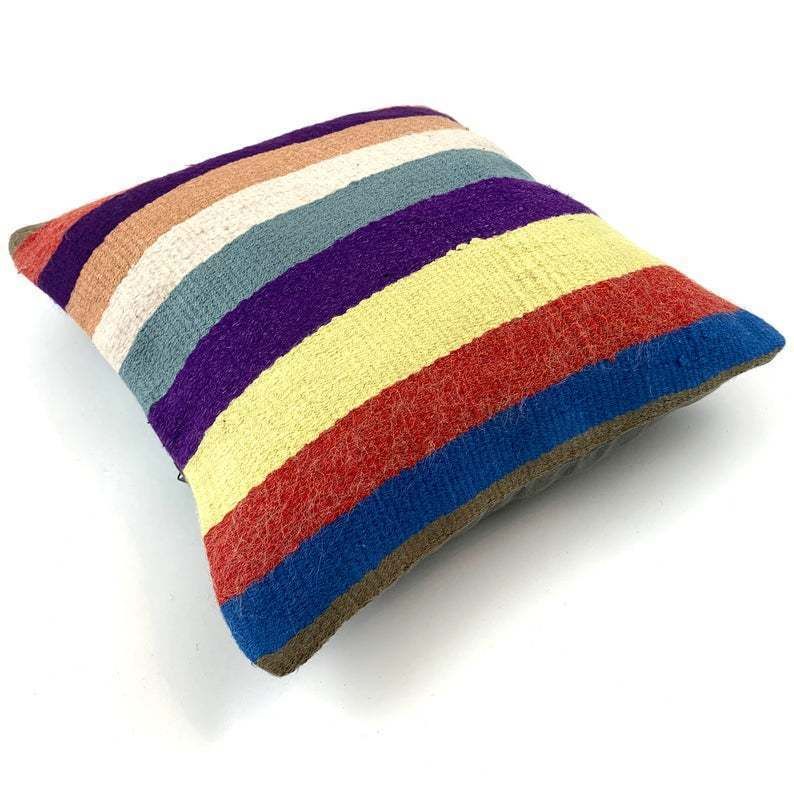 Vintage Turkish Kilim Cushion Cover, 40x40 Cm photo Textiles