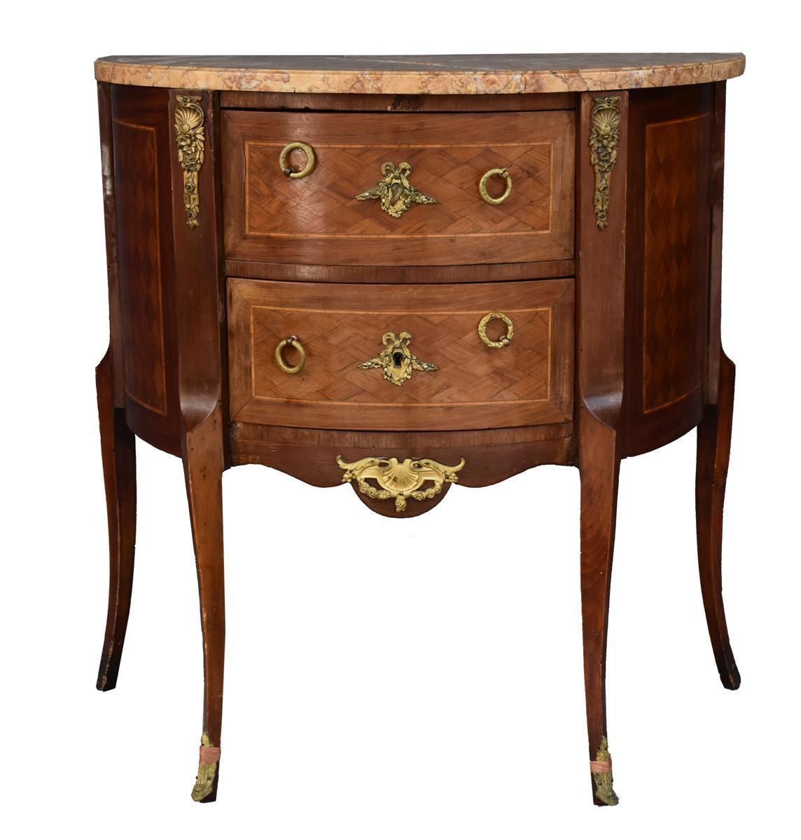 Transition Style Chest Of Drawers Inlaid Late 19th Century