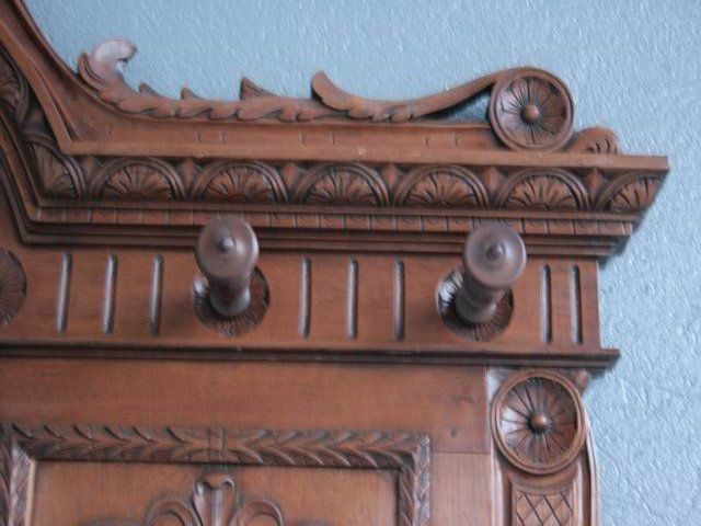 Furniture Coat Rack Renaissance Style Walnut photo