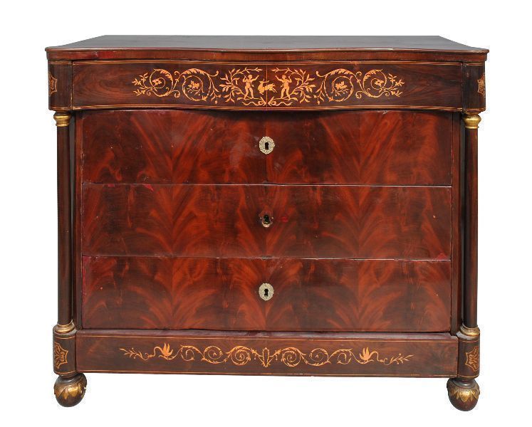 Xi Xth Flamed Mahogany Chest Of Drawers