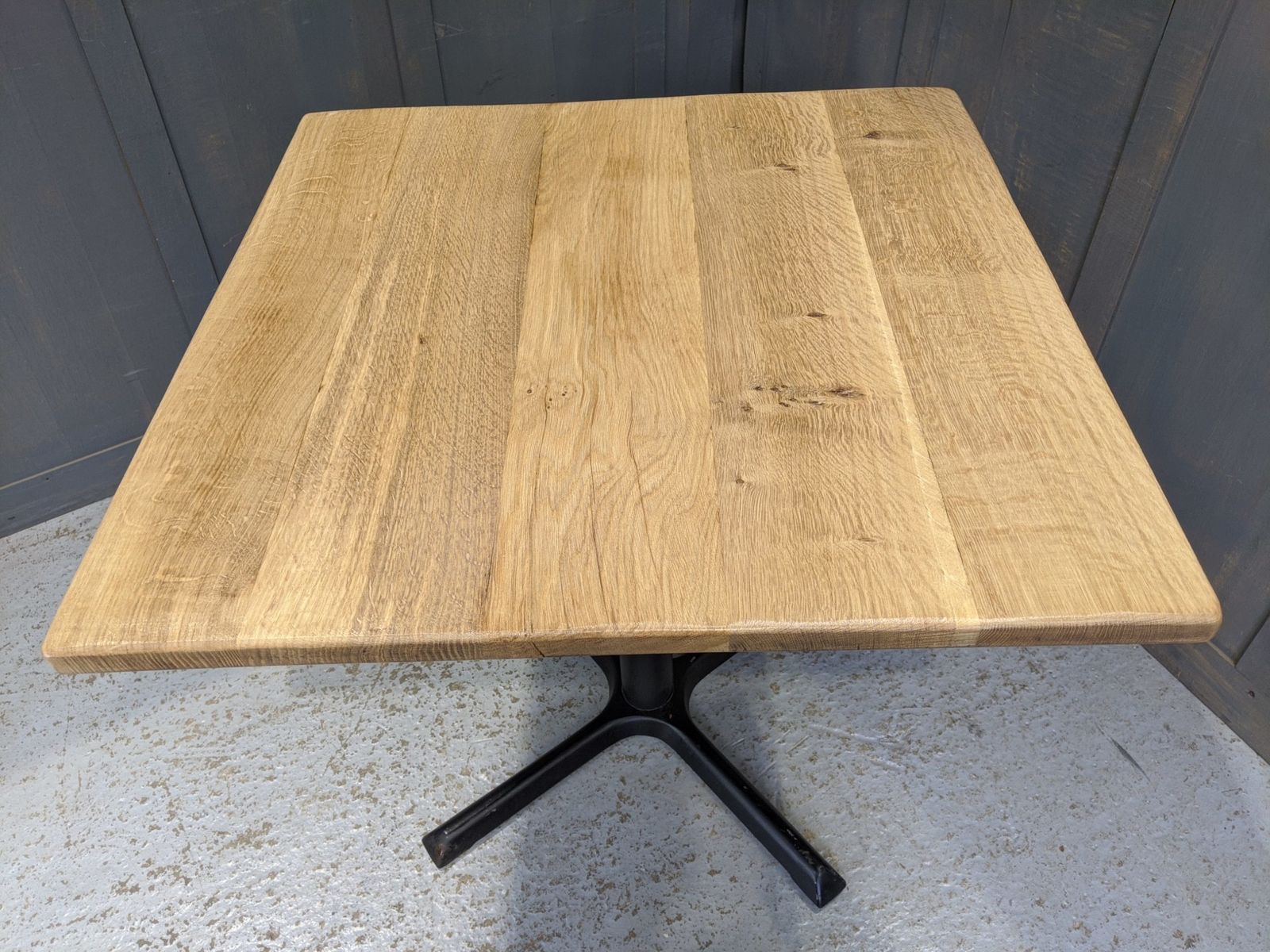 Solid Oak Plank Top Pedestal Table photo furniture